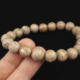 Japanese Natural Himekawa Rhyolite 10mm Bead Bracelet 28.5g (ID:43354)