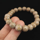 Japanese Natural Himekawa Rhyolite 10mm Bead Bracelet 28.5g (ID:43354)