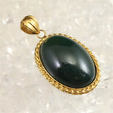 Izumo Jasper Grade SA Oval Pendanttop 18K Yellow Gold 19mm with Directory Card (ID:43611)