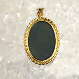 Izumo Jasper Grade SA Oval Pendanttop 18K Yellow Gold 19mm with Directory Card (ID:43611)