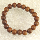 Japanese Natural Keyaki Zelkova Wood 11mm Bead Bracelet 9.1g (ID:44078)