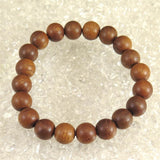 Japanese Natural Keyaki Zelkova Wood 11mm Bead Bracelet 9.1g (ID:44078)