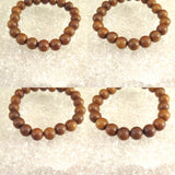 Japanese Natural Keyaki Zelkova Wood 11mm Bead Bracelet 9.1g (ID:44078)