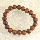 Japanese Natural Keyaki Zelkova Wood 11mm Bead Bracelet 9.1g (ID:44078)