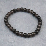 Japanese Natural Obsidian 7mm Bead Bracelet 12.5g (ID:45107)