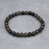 Japanese Natural Obsidian 7mm Bead Bracelet 12.5g (ID:45107)