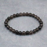 Japanese Natural Obsidian 7mm Bead Bracelet 12.5g (ID:45107)
