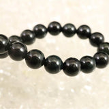 Natural Itoigawa Jadeite Black 6mm Bead Bracelet 11.6g with Certificate (ID:45875)