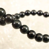 Natural Itoigawa Jadeite Black 6mm Bead Bracelet 11.6g with Certificate (ID:45875)