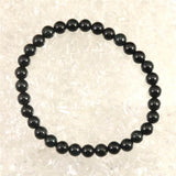 Natural Itoigawa Jadeite Black 6mm Bead Bracelet 11.6g with Certificate (ID:45875)