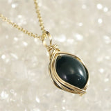 Izumo Jasper Oval Pendant 14K Gold Filled Type.C 10mm with Directory Card (ID:46977)
