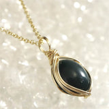 Izumo Jasper Oval Pendant 14K Gold Filled Type.C 10mm with Directory Card (ID:46977)