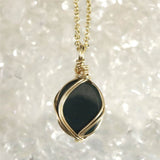 Izumo Jasper Oval Pendant 14K Gold Filled Type.C 10mm with Directory Card (ID:46977)
