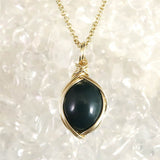 Izumo Jasper Oval Pendant 14K Gold Filled Type.C 10mm (ID:46977)