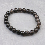 Japanese Natural Obsidian 8mm Bead Bracelet 16.1g (ID:47387)