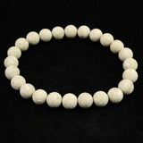 Japanese Natural Yellow Tatsuyama Tuff 8mm Bead Bracelet 16.3g (ID:47395)