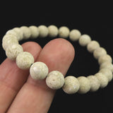 Japanese Natural Yellow Tatsuyama Tuff 8mm Bead Bracelet 16.3g (ID:47395)
