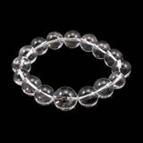Japanese Natural Quartz S Grade A Bead Bracelet 桐箱付 14mm 60.4g with Directory Card (ID:49257)