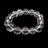 Japanese Natural Quartz S Grade A Bead Bracelet 桐箱付 14mm 60.4g with Directory Card (ID:49257)