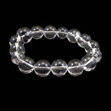 Japanese Natural Quartz S Grade A Bead Bracelet 桐箱付 14mm 60.4g with Directory Card (ID:49257)