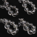 Japanese Natural Quartz S Grade A Bead Bracelet 桐箱付 14mm 60.4g with Directory Card (ID:49257)