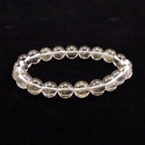 Japanese Natural Included Quartz 9mm Bead Bracelet 22.2g (ID:50646)