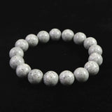 Japanese Natural Omi Rhyolite 12mm Bead Bracelet 40.9g (ID:50698)