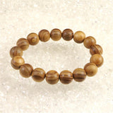 Japanese Natural Ise Cedar Wood 13mm Bead Bracelet 9.5g (ID:50826)