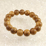 Japanese Natural Ise Cedar Wood 13mm Bead Bracelet 9.5g (ID:50826)