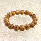 Japanese Natural Ise Cedar Wood 13mm Bead Bracelet 9.5g (ID:50826)