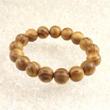 Japanese Natural Ise Cedar Wood 13mm Bead Bracelet 9.5g (ID:50826)