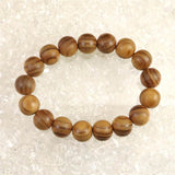 Japanese Natural Ise Cedar Wood 13mm Bead Bracelet 9.5g (ID:50826)