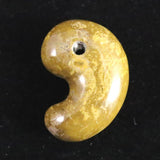 Japanese Natural Yufu Yellow Jasper 21mm Magatama 4.25g (ID:51719)