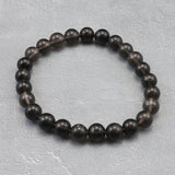Japanese Natural Obsidian 7.5mm Bead Bracelet 13.5g (ID:52903)