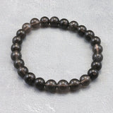 Japanese Natural Obsidian 7.5mm Bead Bracelet 13.5g (ID:52903)