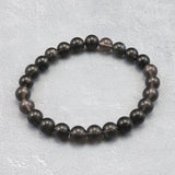 Japanese Natural Obsidian 7.5mm Bead Bracelet 13.5g (ID:52903)
