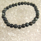 Natural Itoigawa Jadeite Black 6mm Bead Bracelet 10.8g with Certificate (ID:53206)