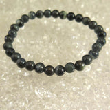 Natural Itoigawa Jadeite Black 6mm Bead Bracelet 10.8g with Certificate (ID:53206)
