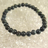 Natural Itoigawa Jadeite Black 6mm Bead Bracelet 10.8g with Certificate (ID:53206)