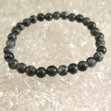 Natural Itoigawa Jadeite Black 6mm Bead Bracelet 10.8g with Certificate (ID:53206)
