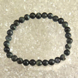 Natural Itoigawa Jadeite Black 6mm Bead Bracelet 10.8g with Certificate (ID:53206)