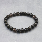 Japanese Natural Obsidian 8.5mm Bead Bracelet 17.9g (ID:53434)