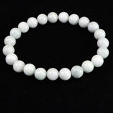 Natural Itoigawa Jadeite White-Green 8mm Bead Bracelet 23.7g with Certificate (ID:53592)