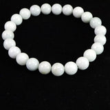 Natural Itoigawa Jadeite White-Green 8mm Bead Bracelet 23.7g with Certificate (ID:53592)