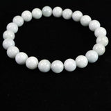 Natural Itoigawa Jadeite White-Green 8mm Bead Bracelet 23.7g with Certificate (ID:53592)