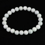 Natural Itoigawa Jadeite White-Green 8mm Bead Bracelet 23.7g with Certificate (ID:53592)