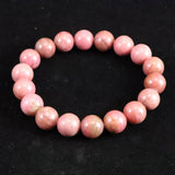 Japanese Natural Silica Rhodonite 3A Grade 12mm Bead Bracelet 56.5g (ID:53616)