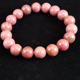 Japanese Natural Silica Rhodonite 3A Grade 12mm Bead Bracelet 56.5g (ID:53616)