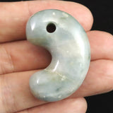 Natural Itoigawa Jadeite Green 36mm Magatama 19.2g with Certificate (ID:53795)