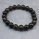 Japanese Natural Obsidian 10mm Bead Bracelet 27.1g (ID:54180)